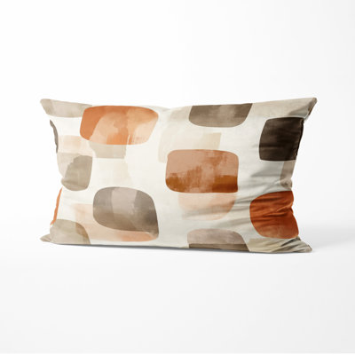 Modern Accent Pillow - Orange Warm Shibui Printed Throw Pillow