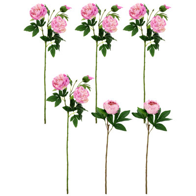 Ruffled Peony Natural Touch, Box Of 6 - 23-32 Inches