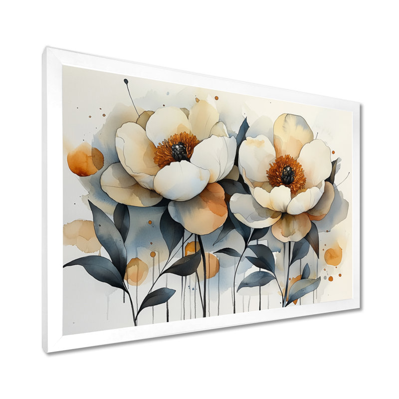 Imaad - Floral Oversized Canvas Prints, Reproduction encadrée d'une seule photo, H 24 po x l 32 po, Blanc