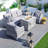 Ensemble de conversation modulaire en rotin 5 pièces avec coussin Mildenhall