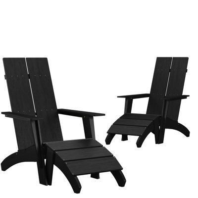Chaise Adirondack d'extérieur avec repose-pieds Brady