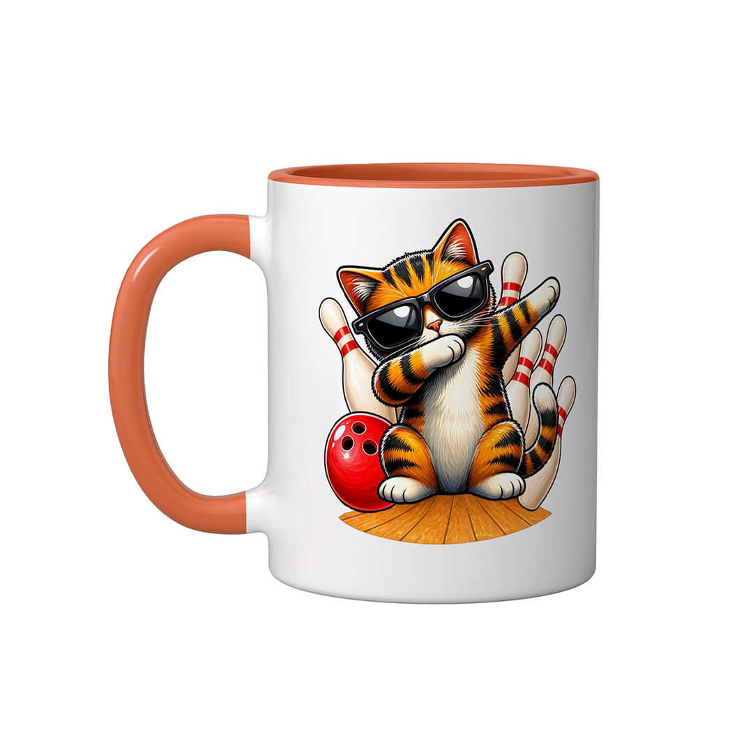 Funny Cat Ceramic Mug, Blue/White, 11oz