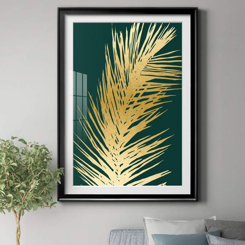 Emerald Palm II - Impression de cadre photo sur papier, H 30,5 po x l 42,5 po x P 1,5 po, Noir