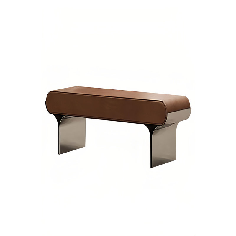 Banc rembourré en cuir de microfibre Pagas, H 17,71 po x l 39,37 po x P 15,74 po
