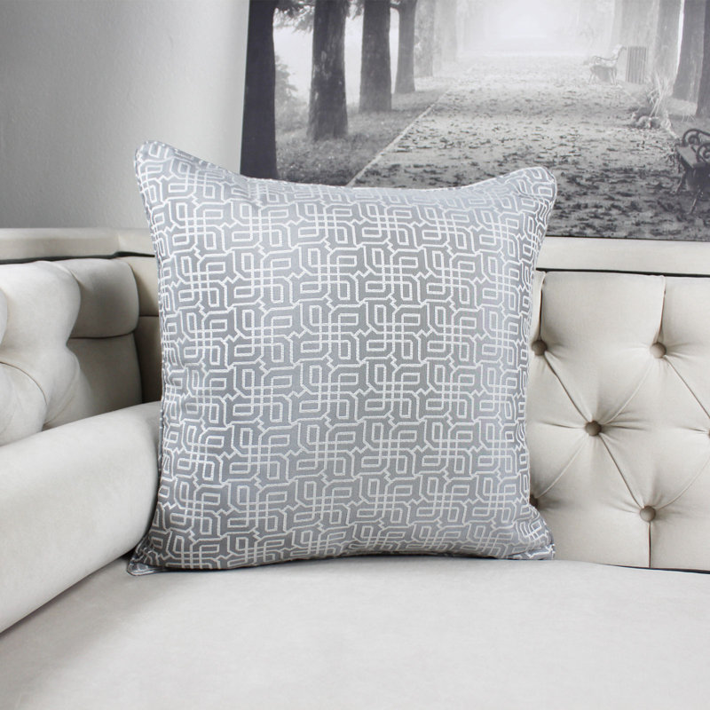  Cozy Jacquard Plaid Pillow Cover & Insert, Gray