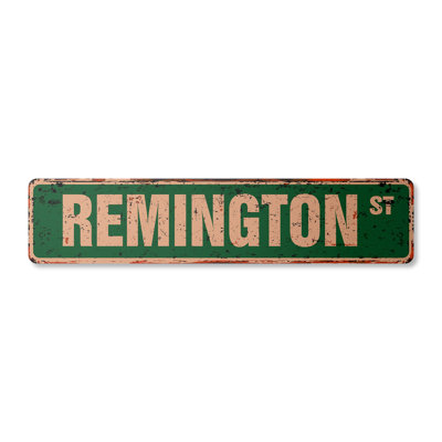 Remington Street Sign Aluminum 4" X 18"