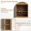 Armoire de salle de bain, armoire de rangement à plancher mince avec 2 portes cannelées, 4 pieds en caoutchouc naturel-129961289