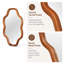 Miroir mural en bois massif en forme de nuage, finition brun miel