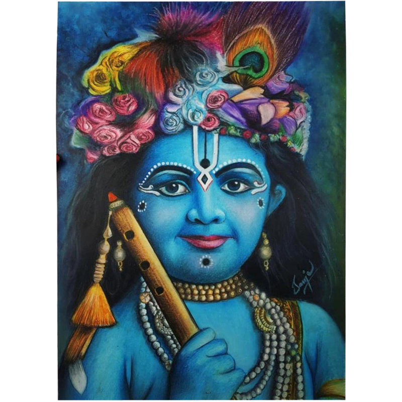 Bal Krishna | Oil Pastel Colour | Painting By Sanju Basu