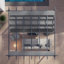Pergola en aluminium avec finition thermolaqué grise et toile réglable Florence-39493270-39493083
