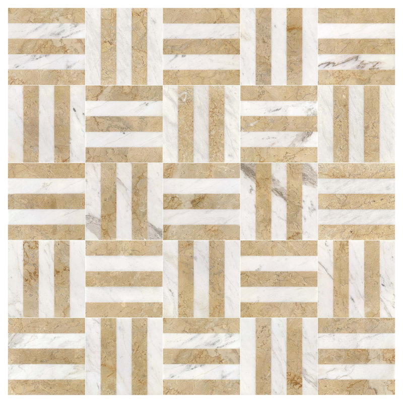 12 tuiles de marbre en pierre naturelle polie jet d'eau 12 "x 12" pour plancher et mur, 1 boîte chaque motif 4 PCS