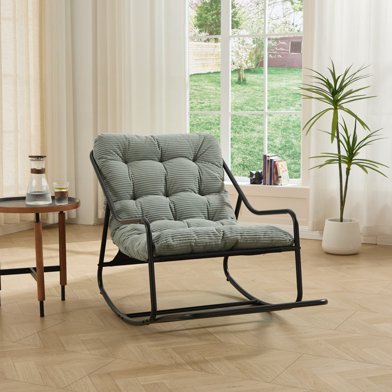 Chaise berçante, coussin confortable, Vert clair
