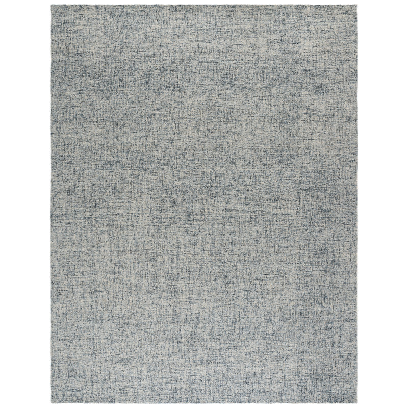 Abstract 175 Hand Tufted Wool/Cotton No Pattern Rug in Light Blue/Ivory, Rectangle 8' x 10'