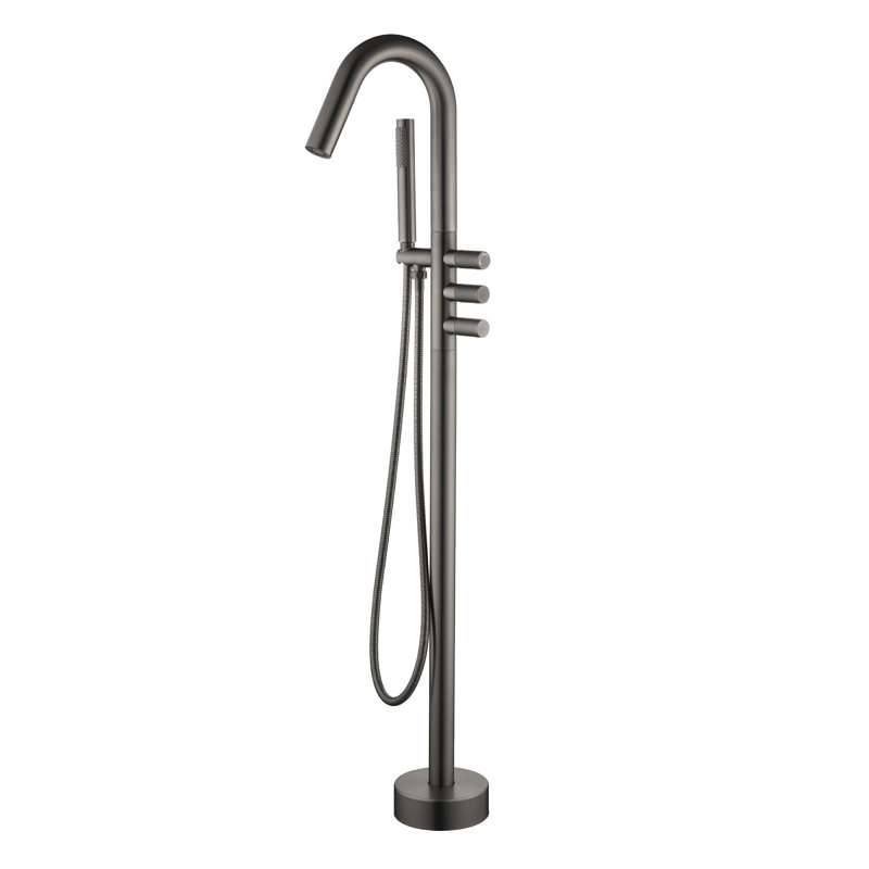 Robinets de baignoire à fixation au sol, Gris pistolet