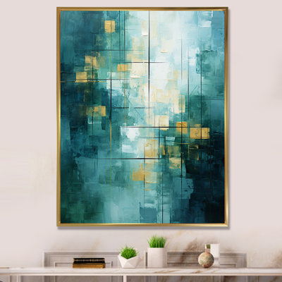 California Sunshine Retro, turquoise abstraite sur toile