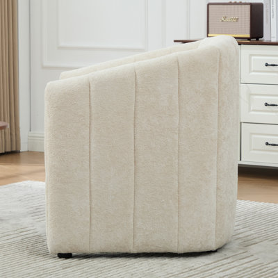 31 Inch Upholstered Accent Chair with Armrests, Single Leisure Seat for Living Room Bedroom