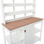 Table de jardin d'extérieur avec 2 tiroirs, poste de travail de jardin avec armoire et tablettes ouvertes-1683518244