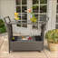 Bar Cart with Wheels, Storage &amp; Ice Bucket | Grey | Rattan+Glass