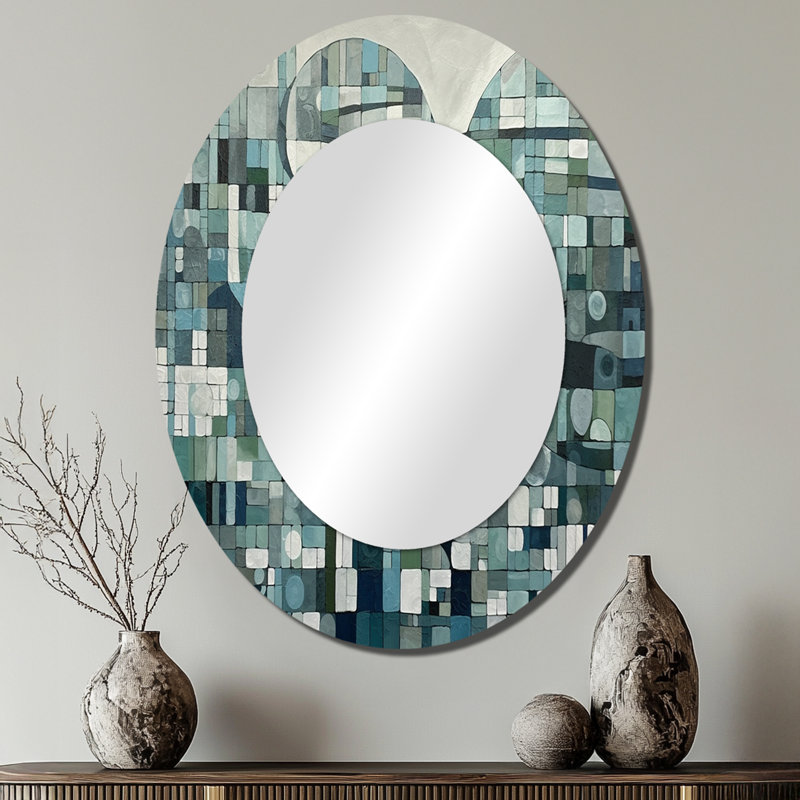 Miroir mural bleu et vert Bohemian Medley, 40 po x 30 po