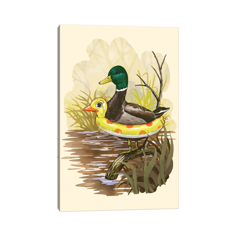 Canard en formation, H 8 po x l 12 po x P 0,75 po, Pas de tapis, Toile tendue