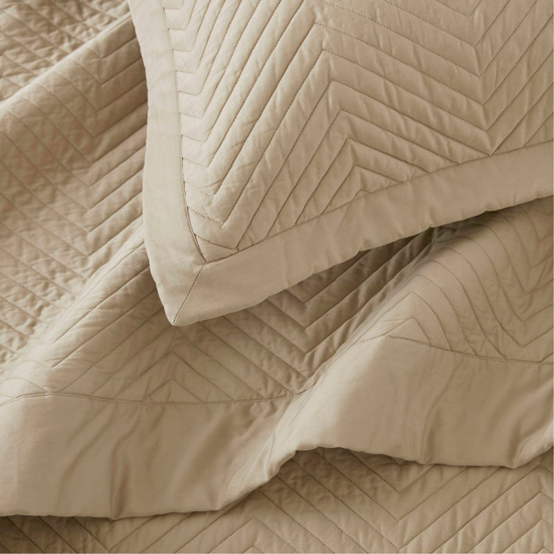 3 Piece Cotton Quilt Set Linen, King Quilt + 2 Shams