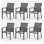 Ensemble de 6 chaises de patio extérieures en aluminium gris - textilene toutes saisons