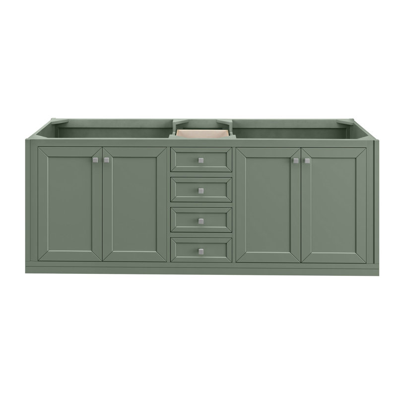 Chicago 72'' W Double Vanity, Smokey Celadon, 8" Widespread, Phantome Eclos