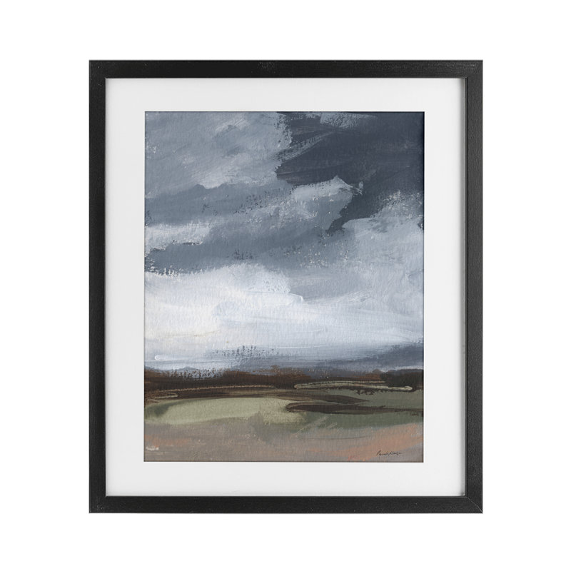 Impression encadrée de paysages abstraits sous le verre, design par Pamela Munger, Cadre noir minuit, H 16 po x l 13 po
