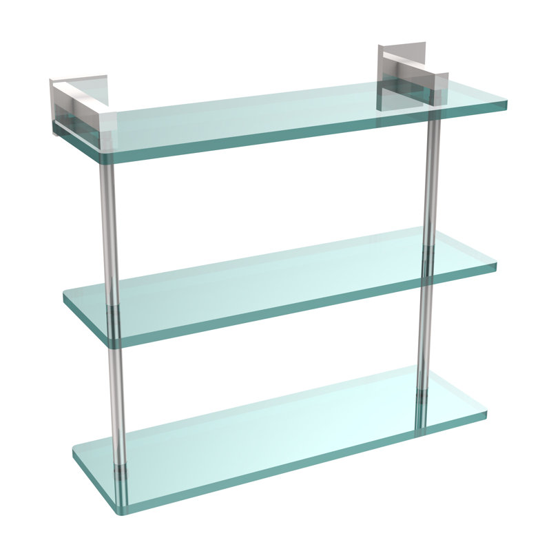 Haranu 3 Piece Tiered Shelf, Polished Chrome
