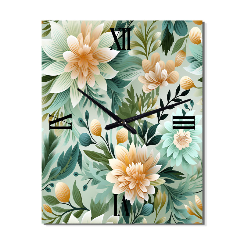 Janardam - Horloge murale moderne florale, Petit