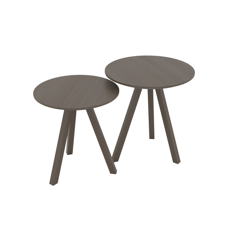 Tables gigognes en bois de frêne, H 19 po x l 18 po x P 18 po, Cacao