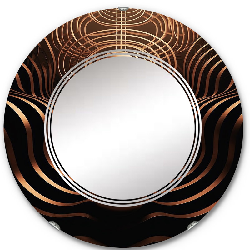 Jubilo - Miroir mural moderne rond, 24 po x 24 po