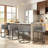 Upholstered Counter Stool with Metal Frame-700957488