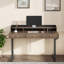 Bureau de direction 72,8 po avec rehausse, table réglable en hauteur de 48 po, station de charge intégrée pour bureau à domicile-752327300