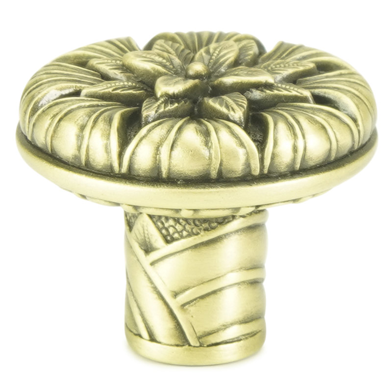 KEY LARGO KNOB 1-1/8”; BURNISH BRASS, Burnished Brass