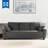 Sealy TruFit Klein Queen Dropback Sofa Sleeper Bed Convertible in Dark Grey with Additional Storage-101925581