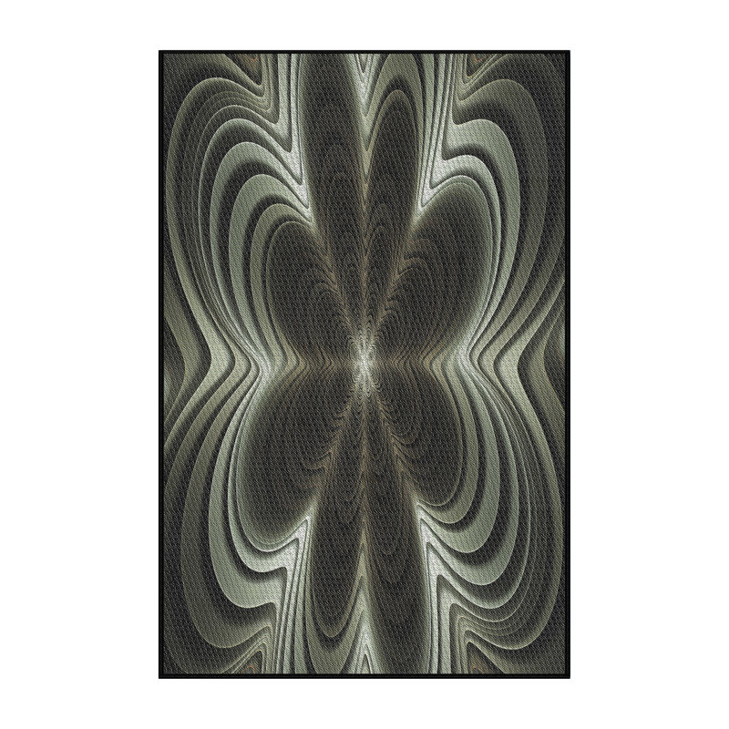 Tapis gris tissé à la machine, Rectangle 7 pi x 9 pi