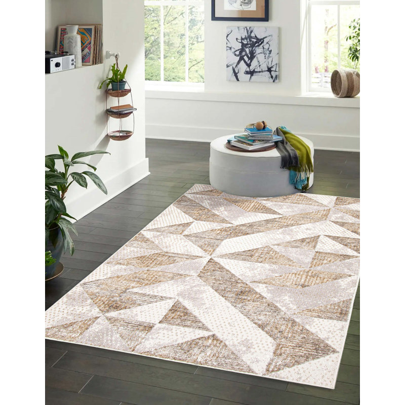 Melaher Ivory Rug, Rectangle 5' x 8'