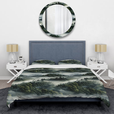 Ensemble de housse de couette abstrait Misty Forest Moody