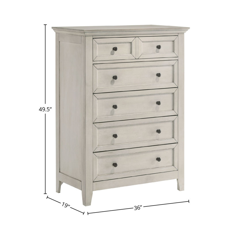 Bletsoe 5-Drawer Chest, White