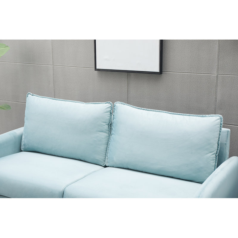 Estancia 72'' Velvet Sofa, Light Gray Velvet