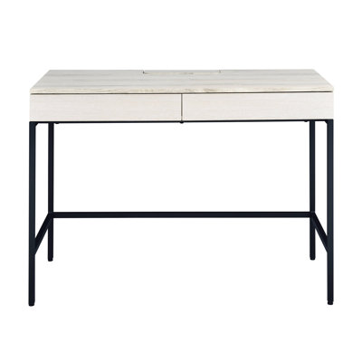Bureau moderne avec 2 tiroirs - couleur naturelle et noire pratique