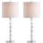 Modern Stacked Crystal And Metal LED Table Lamp Set Of 2, Glamorous Design For Bedroom, Living Room, Office, And Dorm, Energy-Efficient Lighting Solution