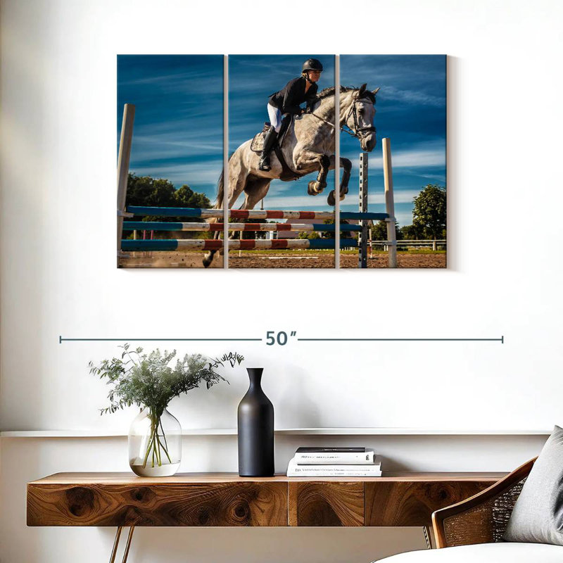 Sireci Equestrian In Action, 24" H x 38" W