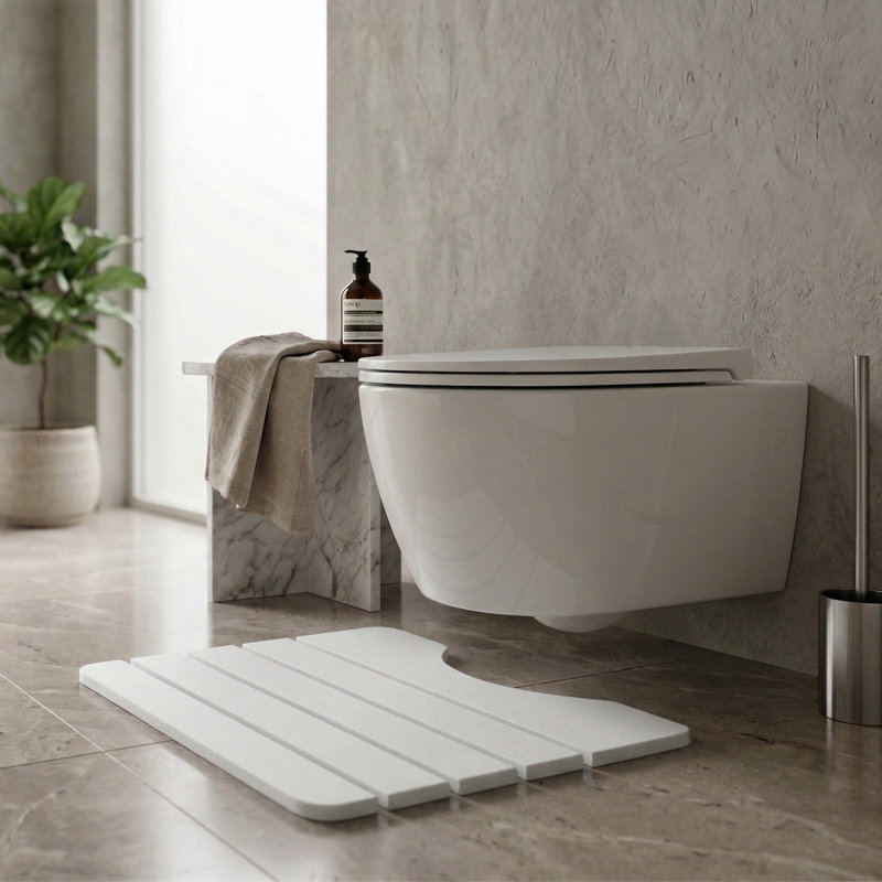 Tapis de salle de bain Diatomite, Blanc