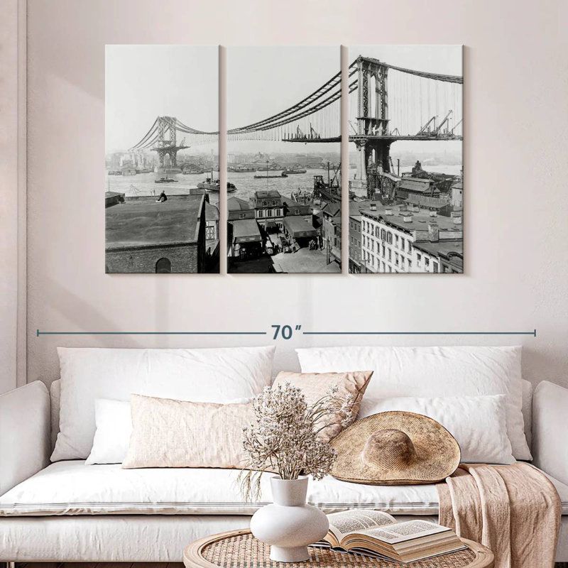 Lilie Manhattan Bridge Construction, 32" H x 50" W