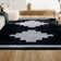 Linfert Geometric Medallion Machine-Washable Navy/Light Gray Rug