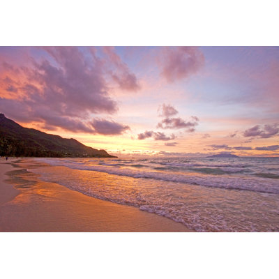 " Sunset Over Beach In Mahe " by Lisastrachan