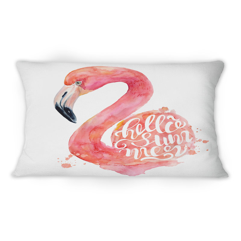 Coussin Pink Flamingo On White II
