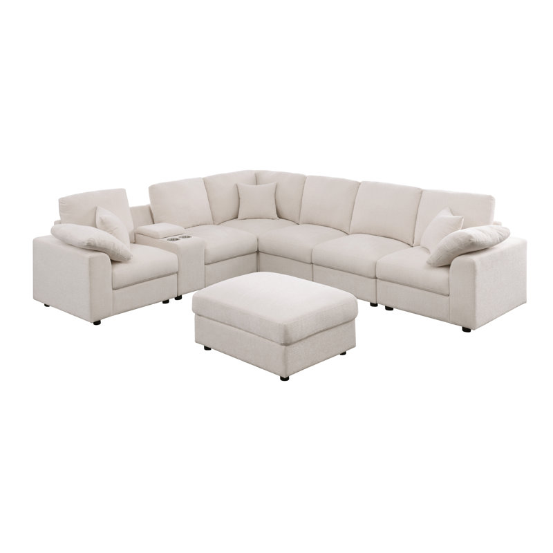 Canapé modulaire de coin Lindale, Chenille beige